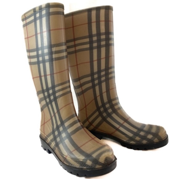 Burberry Rubber Plaid Rainboots - Picture 1 of 6